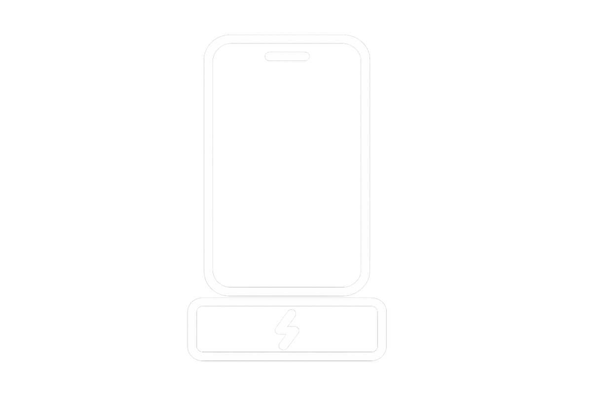 phone on a stand icon in white with backround removed